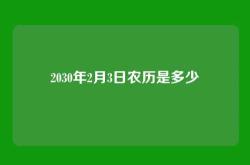2030年2月3日农历是多少