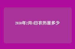2030年2月4日农历是多少