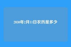 2030年2月11日农历是多少