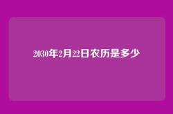 2030年2月22日农历是多少