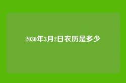 2030年3月2日农历是多少