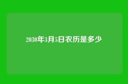 2030年3月5日农历是多少