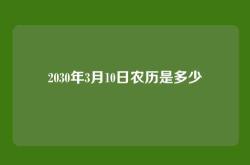 2030年3月10日农历是多少