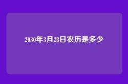 2030年3月28日农历是多少
