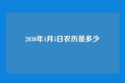 2030年4月5日农历是多少