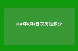 2030年6月4日农历是多少