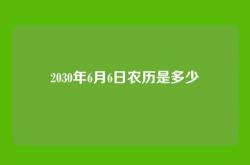 2030年6月6日农历是多少