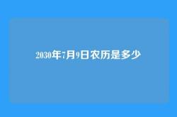 2030年7月9日农历是多少