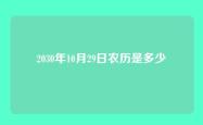 2030年10月29日农历是多少