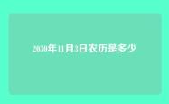 2030年11月3日农历是多少