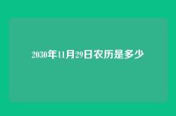 2030年11月29日农历是多少