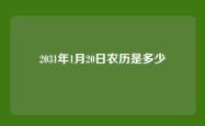 2031年1月20日农历是多少