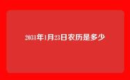 2031年1月23日农历是多少
