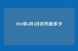 2031年6月5日农历是多少