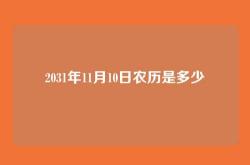 2031年11月10日农历是多少