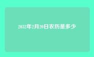2032年2月20日农历是多少