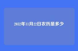 2032年11月22日农历是多少