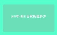 2033年4月11日农历是多少