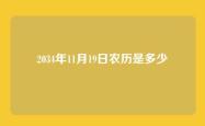 2034年11月19日农历是多少