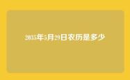 2035年5月29日农历是多少