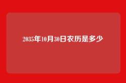 2035年10月30日农历是多少