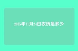 2035年11月24日农历是多少
