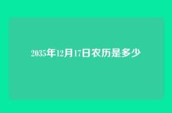 2035年12月17日农历是多少