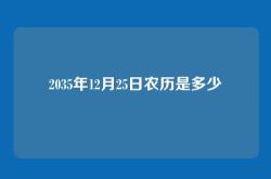 2035年12月25日农历是多少