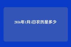 2036年1月5日农历是多少