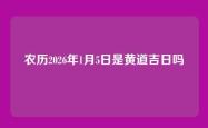 农历2026年1月5日是黄道吉日吗