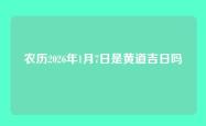农历2026年1月7日是黄道吉日吗