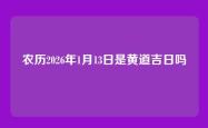 农历2026年1月13日是黄道吉日吗