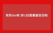 农历2026年7月12日是黄道吉日吗