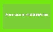 农历2026年11月19日是黄道吉日吗
