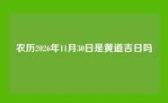 农历2026年11月30日是黄道吉日吗