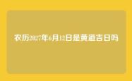 农历2027年6月12日是黄道吉日吗