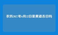 农历2027年6月22日是黄道吉日吗