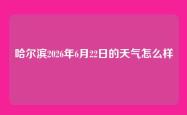 哈尔滨2026年6月22日的天气怎么样