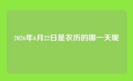 2026年6月22日是农历的哪一天呢