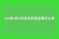 2026年6月22日出生的宝宝是什么命