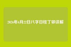 2026年6月22日八字日柱丁卯详解