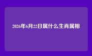 2026年6月22日属什么生肖属相