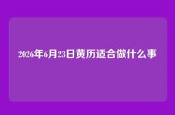 2026年6月23日黄历适合做什么事