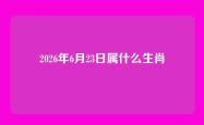 2026年6月23日属什么生肖
