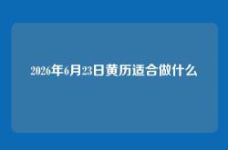 2026年6月23日黄历适合做什么