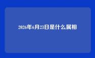 2026年6月23日是什么属相