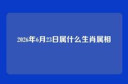 2026年6月23日属什么生肖属相