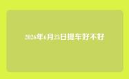 2026年6月23日提车好不好