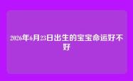 2026年6月23日出生的宝宝命运好不好