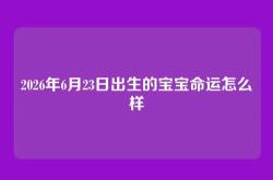 2026年6月23日出生的宝宝命运怎么样
